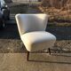 White club armchair in solid beech, Mid-Century style, Hungary, 1950s.