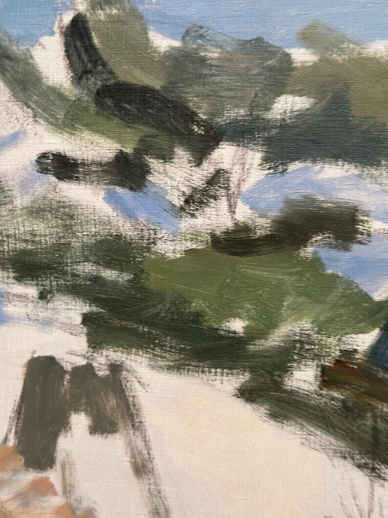 Original Swedish Oil on Canvas – "Winter Landscape" by FMK – Dated 1943 – Vintage and Framed – 78 × 60 cm (30.7" × 23.6")