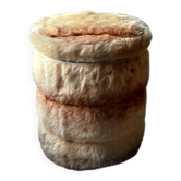 Cylindrical storage pouffe in faux fur 1970