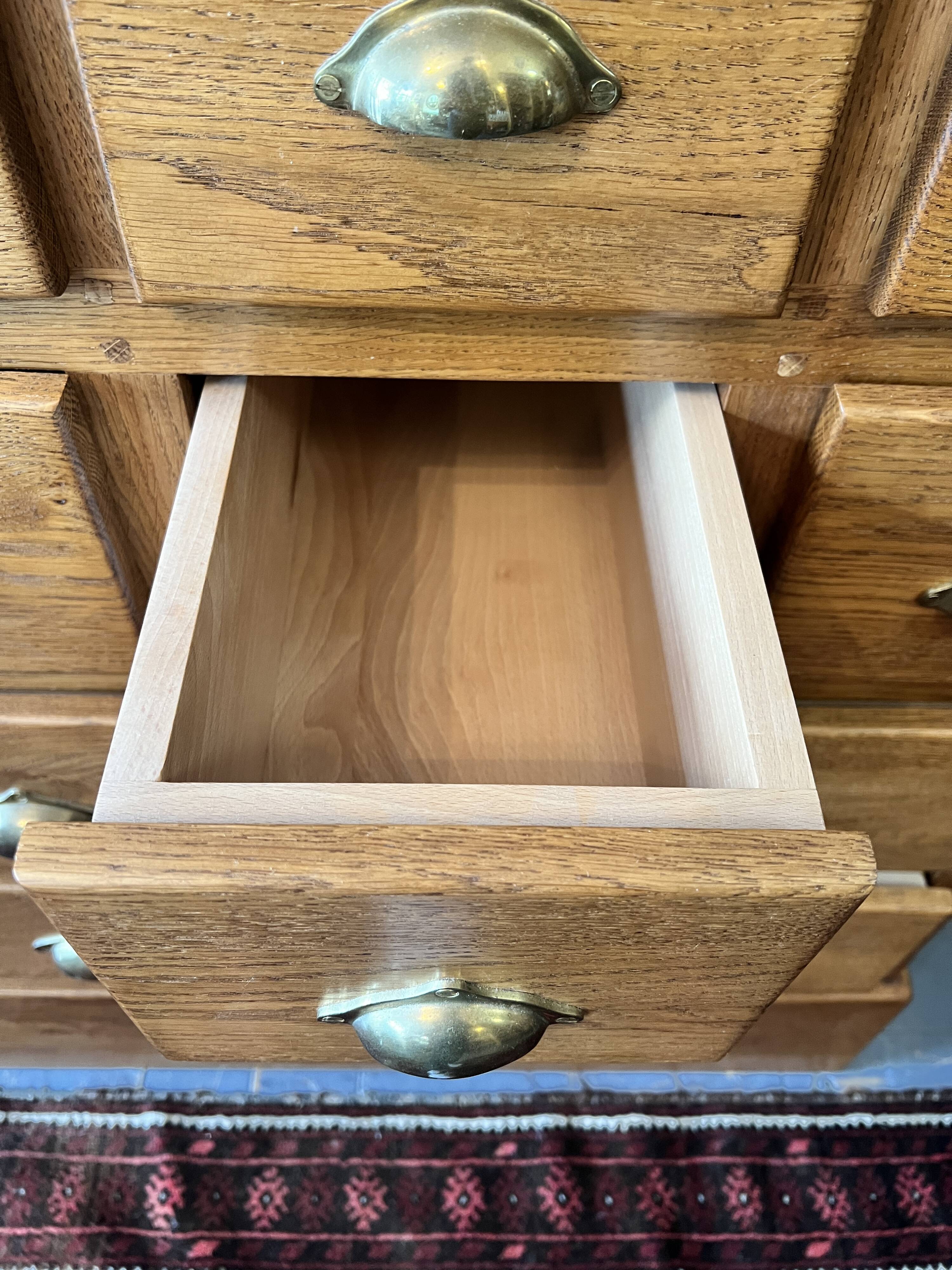 16 drawer counter in solid oak