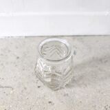 Small transparent molded glass vase