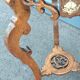 Pedestal table in old natural wood late nineteenth century