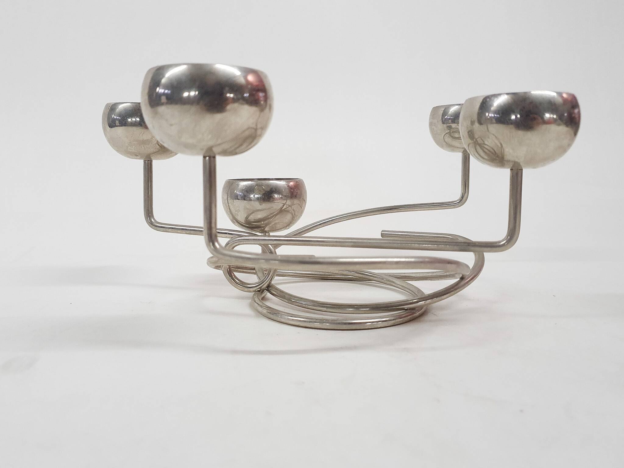 Metal design tea light holder, The Netherlands 1980's