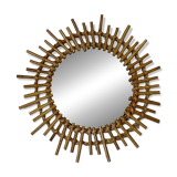 Authentic vintage bamboo mirror