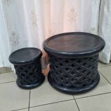 Table Basse Et Tabouret Africain Bamiléké