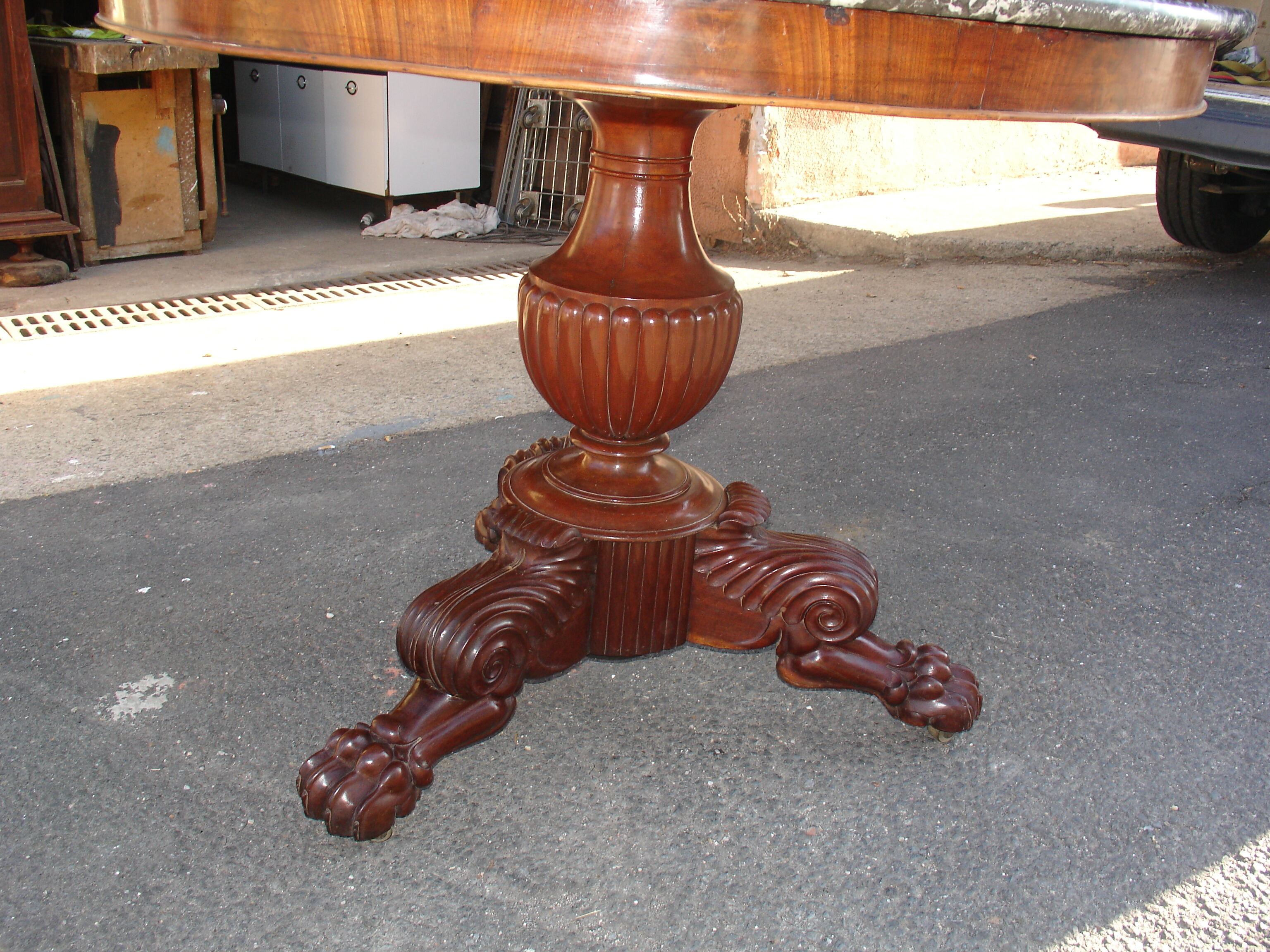 Table drum time empire with its marble Bowl st anne