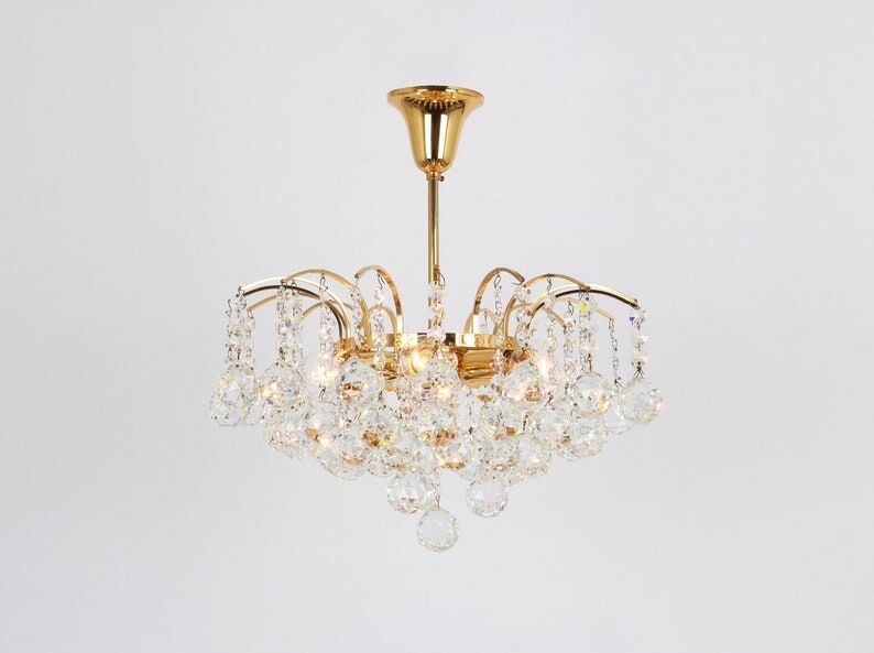 Chandelier with crystal balls 1970s