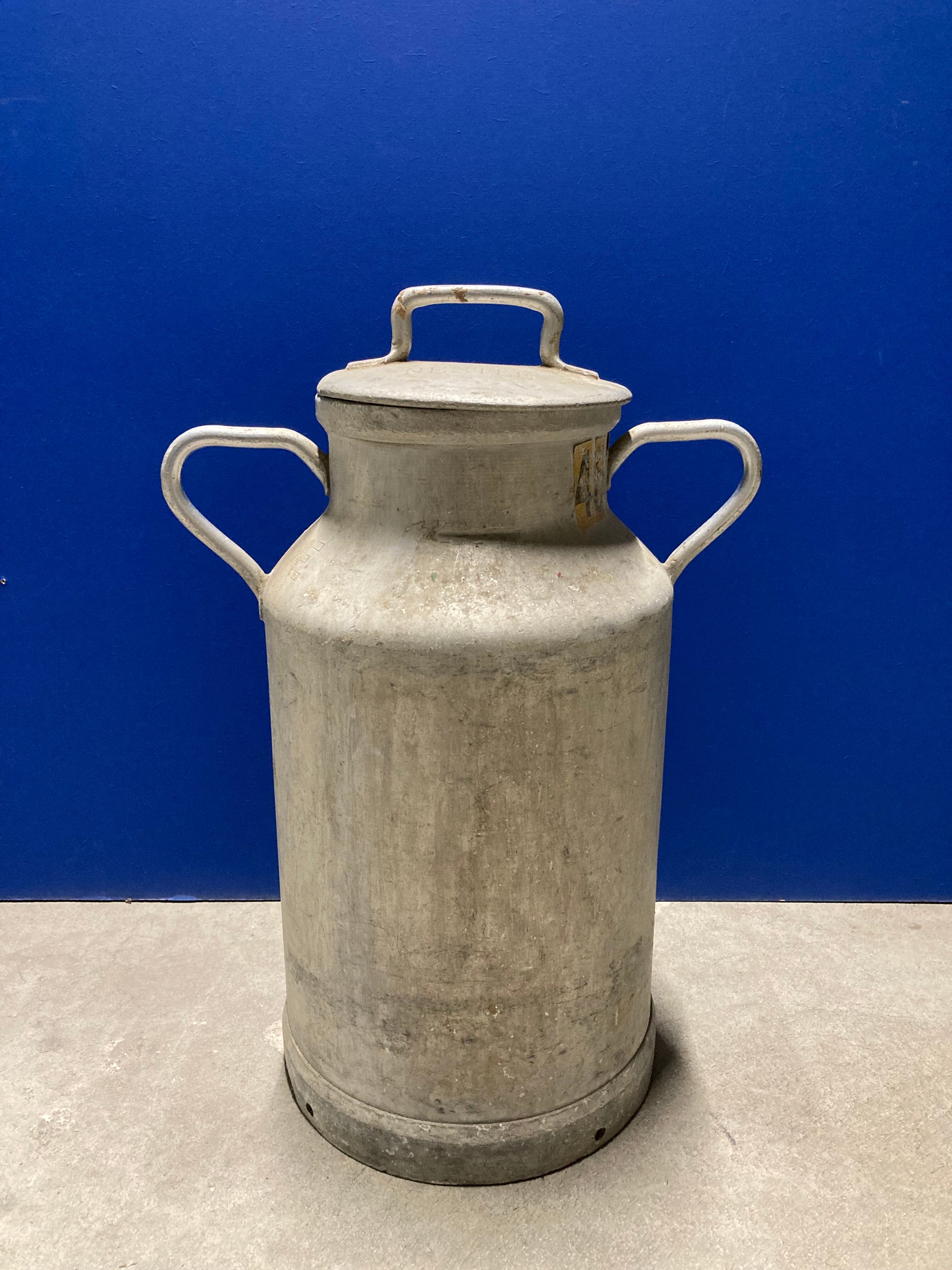 Farm milk jar aluminum canister