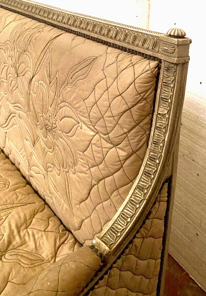 Louis XVI style bench in 20th century patinated beech