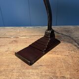 Erpé banker’s lamp with a turquoise enamel shade.