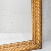 French 19th century rectangular golden mirror with ribbed frame