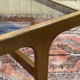 English teak coffee table with glass and tiled top - 1970s work