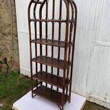 Vintage rattan bookcase shelf from the 70s