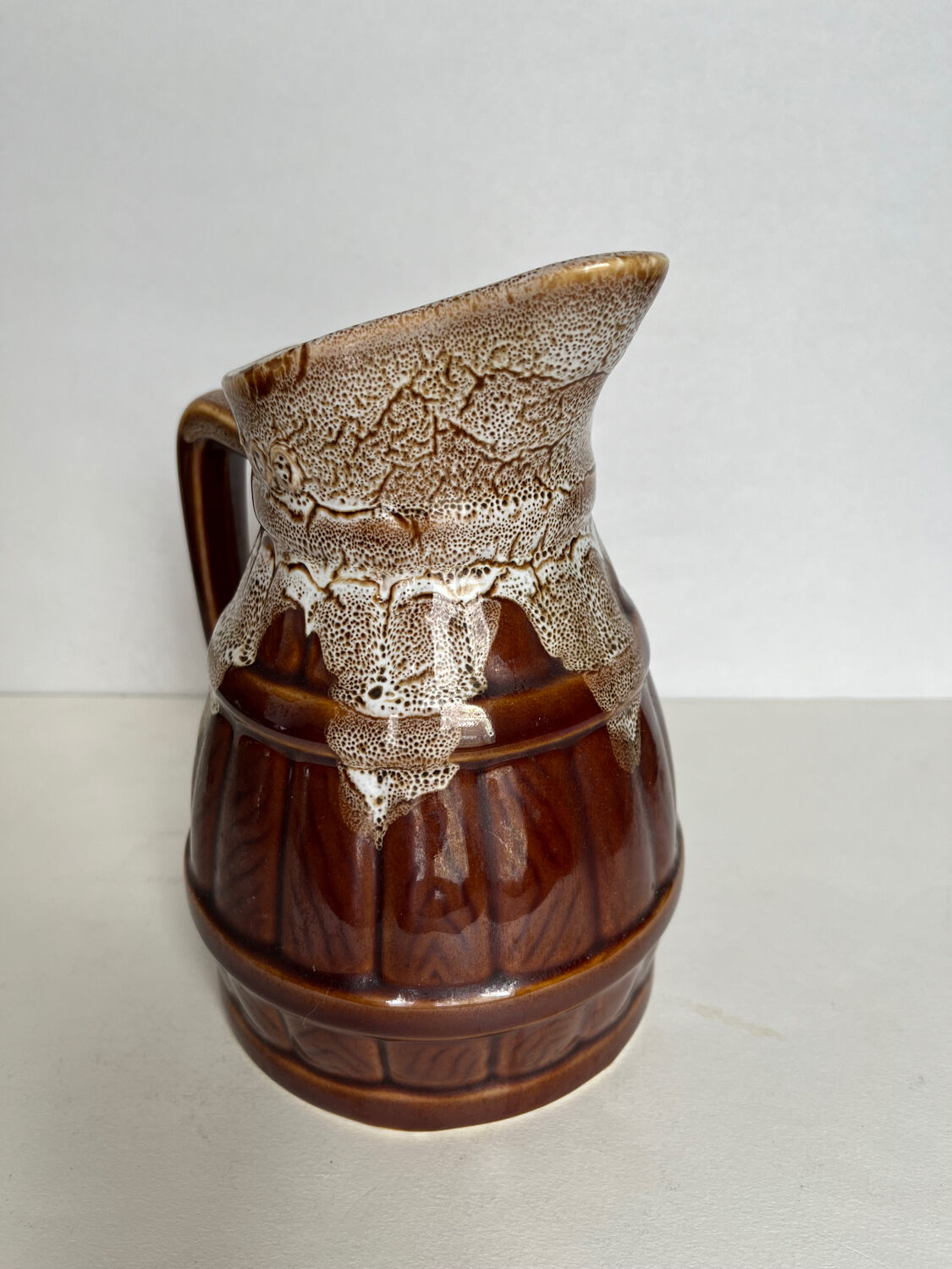 Glazed ceramic pitcher
