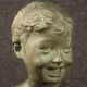 Sculpture in bronze painted terracotta bust of a child