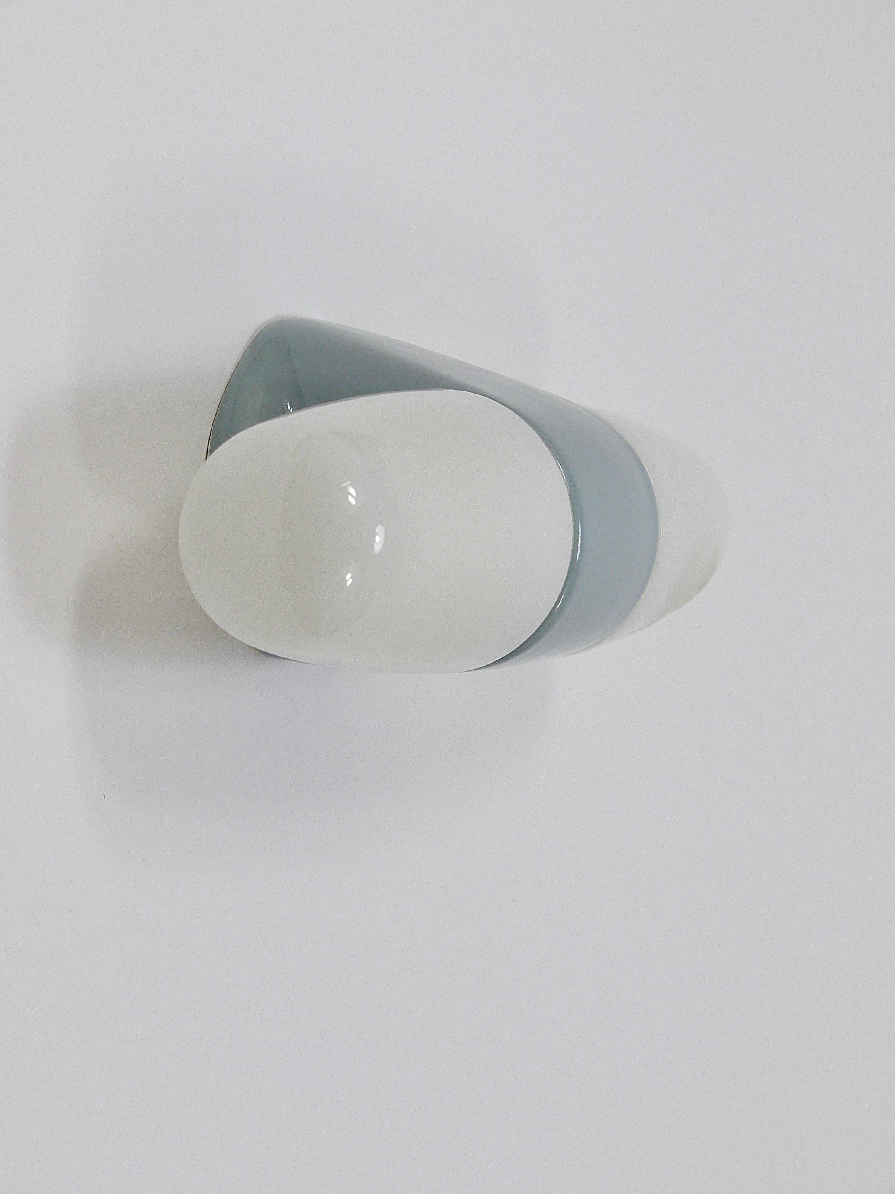 Double Bauhaus Wall Light Grey Wilhelm Wagenfeld by Linder Germany, 1950