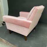 Vintage pink velvet armchair