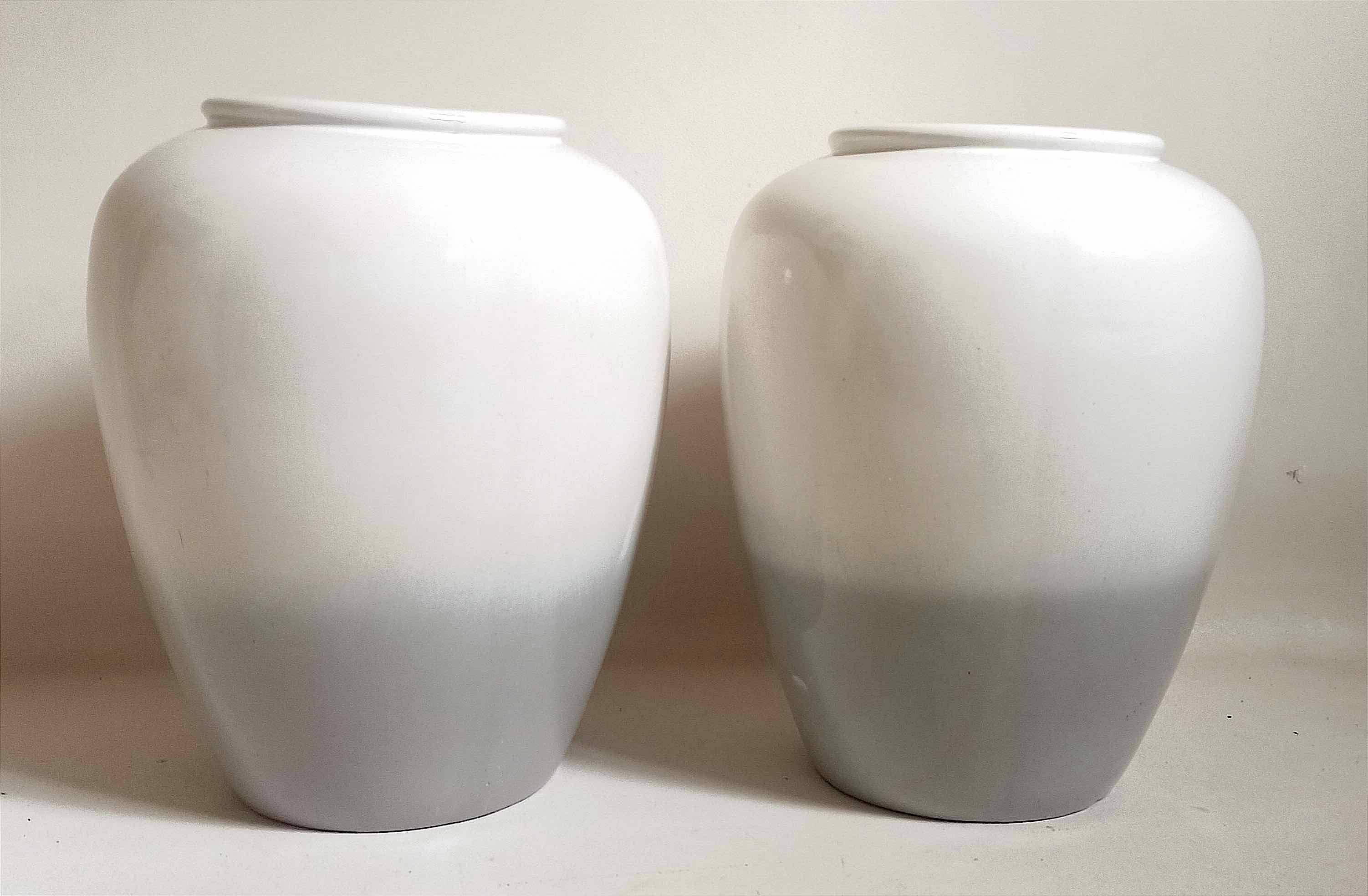 Pair of two-tone ceramic vases West Germany 1960s Height 42 cm