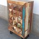 Meuble d'appoint en bois coloré ancien