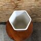 Old hexagonal vase v v carraresi ceramic white decoration flowers vintage