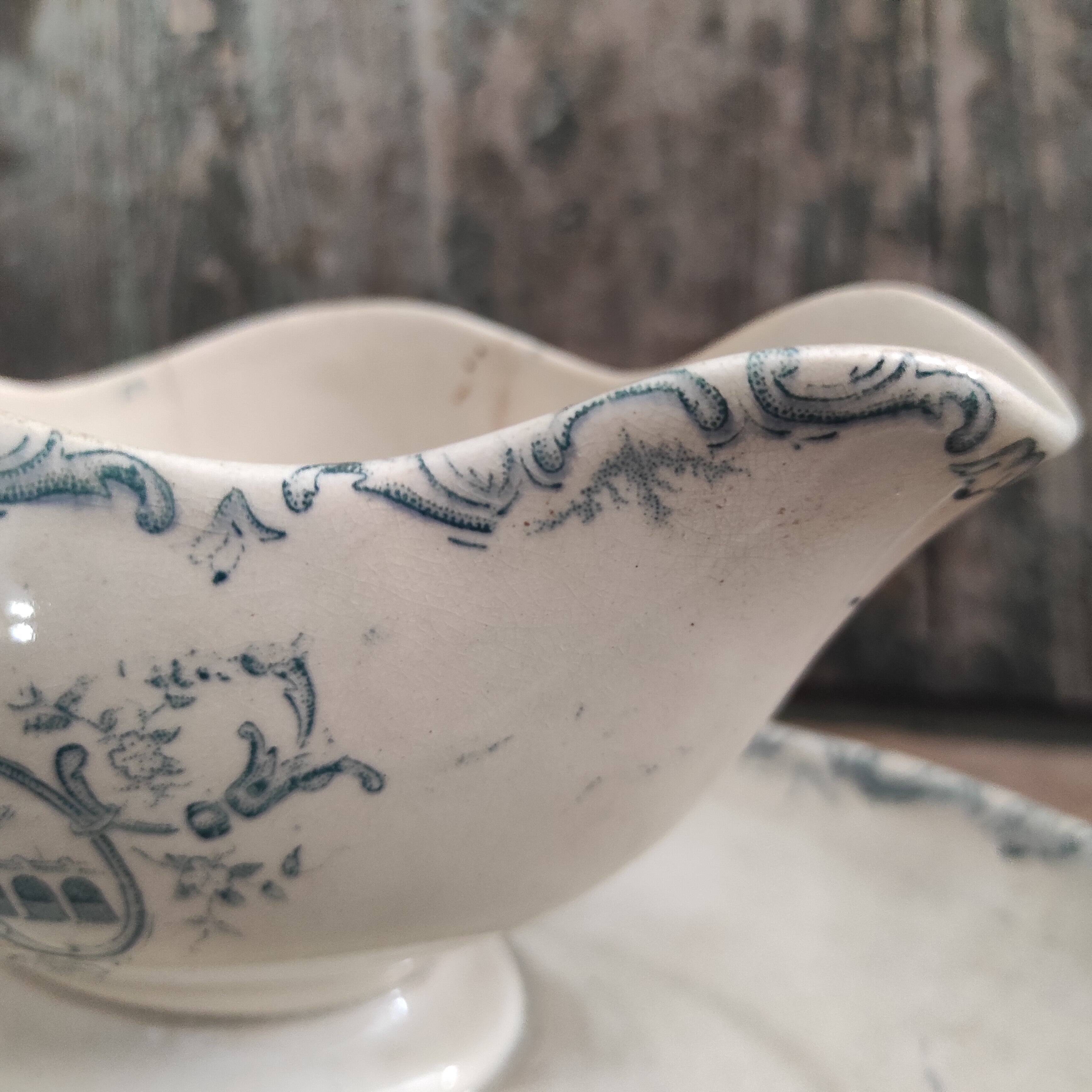 French antique sauce boat made for the Expo Paris 1900, from A. Lebacqz Bouchart