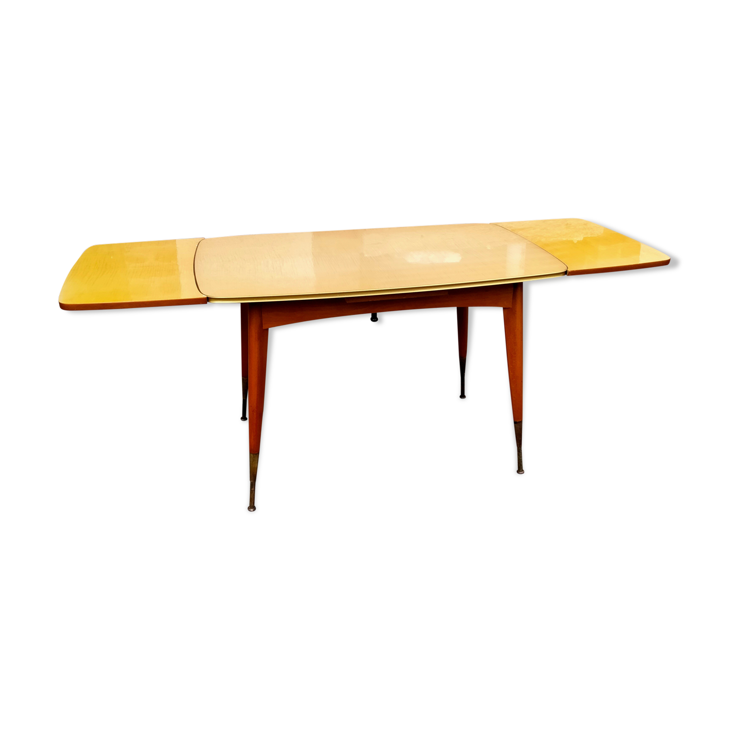 Extendable table with extensions old vintage compass legs design XXeme