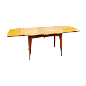 Table extensible à rallonges ancienne pieds compas vintage design XXeme