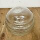 Industrial white porcelain pendant light with ribbed glass, 1970s