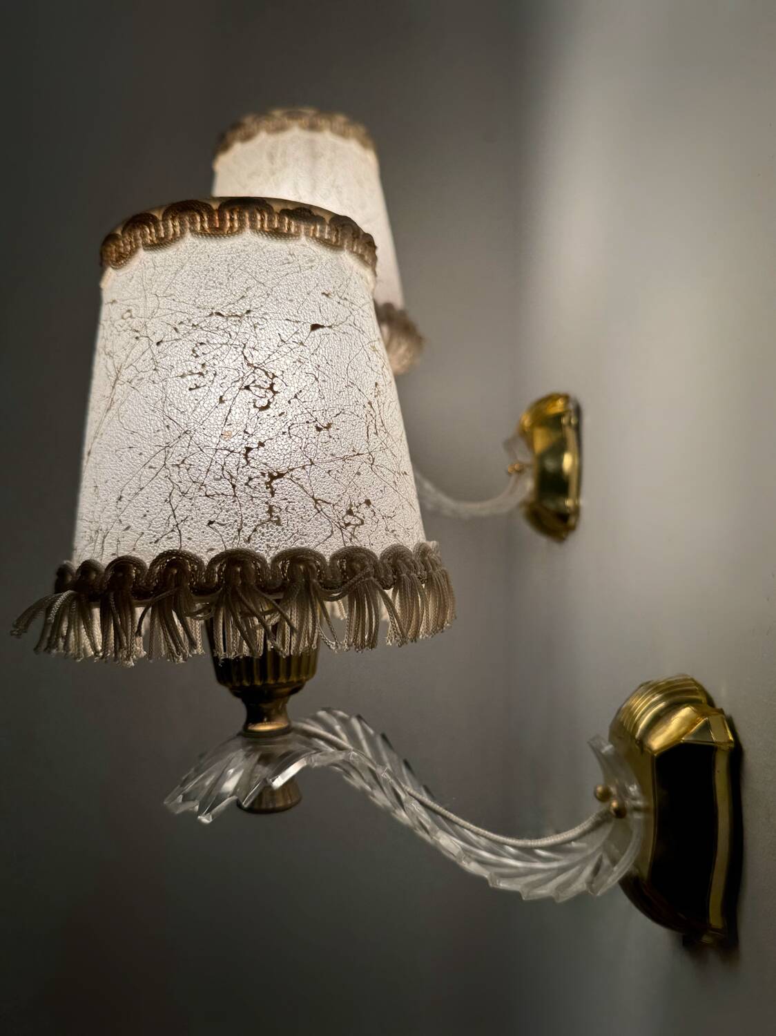 60s gold plexi wall lights