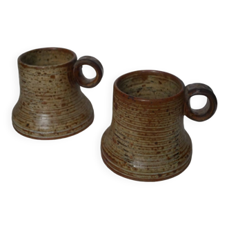 Pyrite stoneware mugs Jean-Pierre Prudhomme artisanal ceramics brutalist countryside decoration