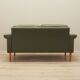 Green leather sofa, Danish design, 1970s, produced in Denmark
