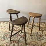 Set of 3 wooden stools
