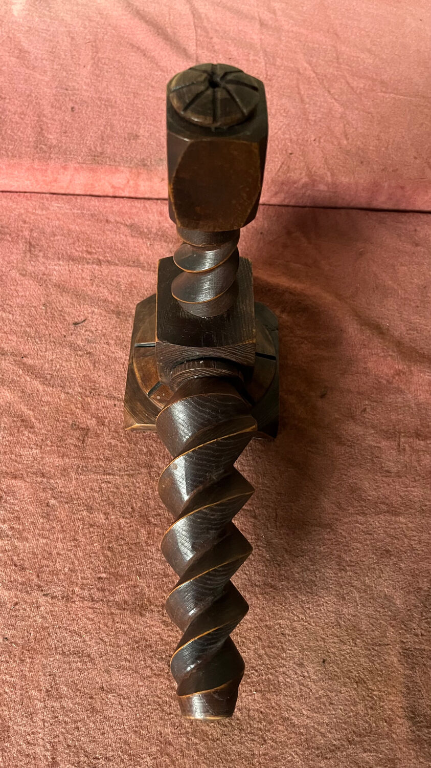 Applique bois tourné années 50