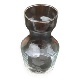 Année 1970  Carafe   Verre transparent  Décor floral