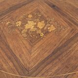 Napoleon III violin-shaped middle desk table 19th in marquetry