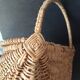 Antique hanging basket in wicker – French artisanal weaving