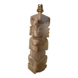 Carved onyx lamp – Pre-Columbian/Aztec style – Vintage