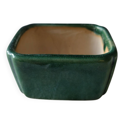 Pot à bonsaï, cactus rectangulaire en céramique émaillée verte