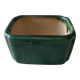 Pot à bonsaï, cactus rectangulaire en céramique émaillée verte