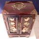 Chinese jewelry box in carved wood and inlaid stones 19th