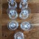 7 antique crystal champagne coupes
