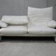 Maralunga sofa by Vico Magistretti, Cassina, white leather, Italy, circa 1970