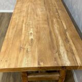 Solid pickled elm farmhouse table