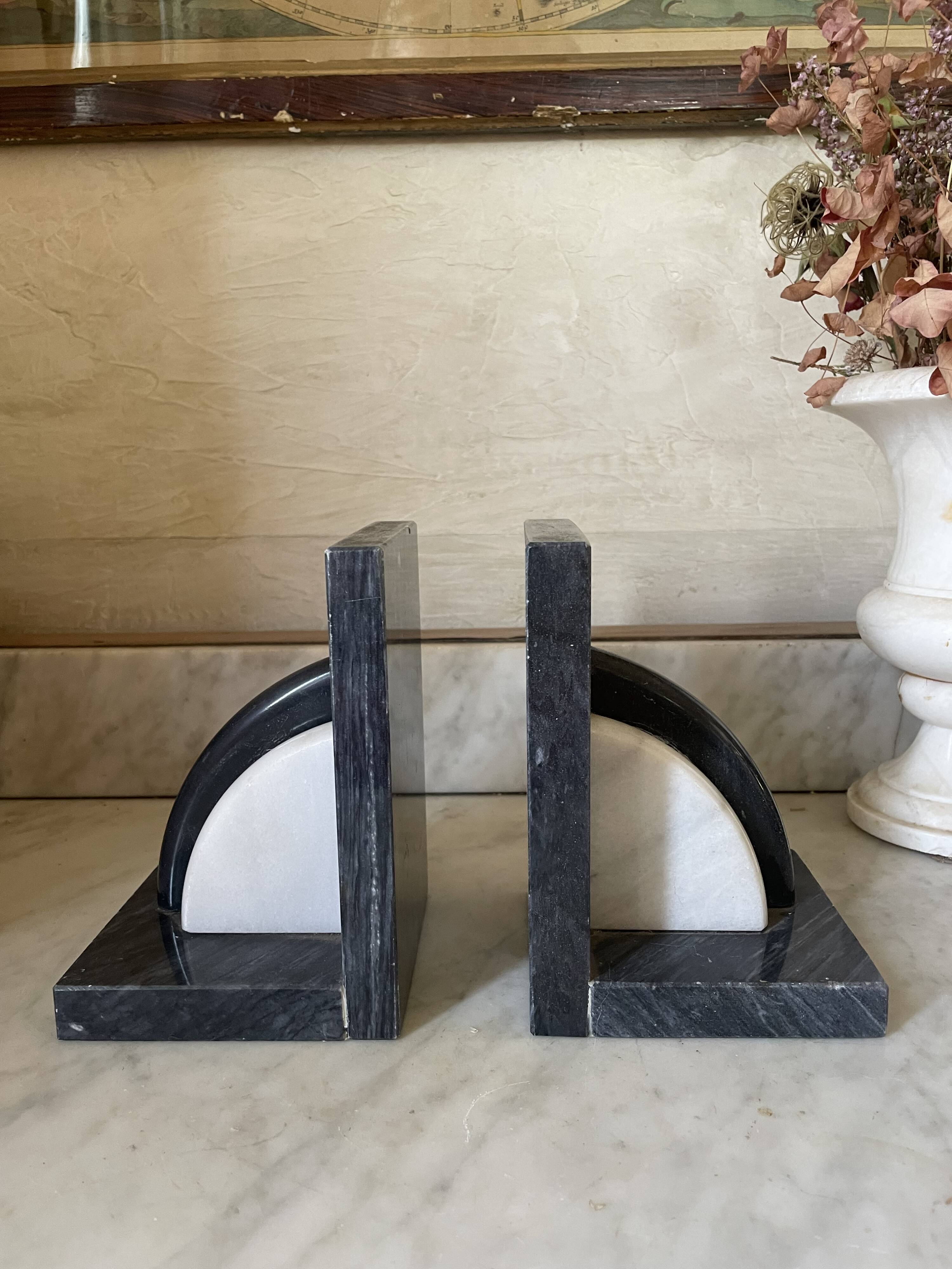 Art Deco marble bookends