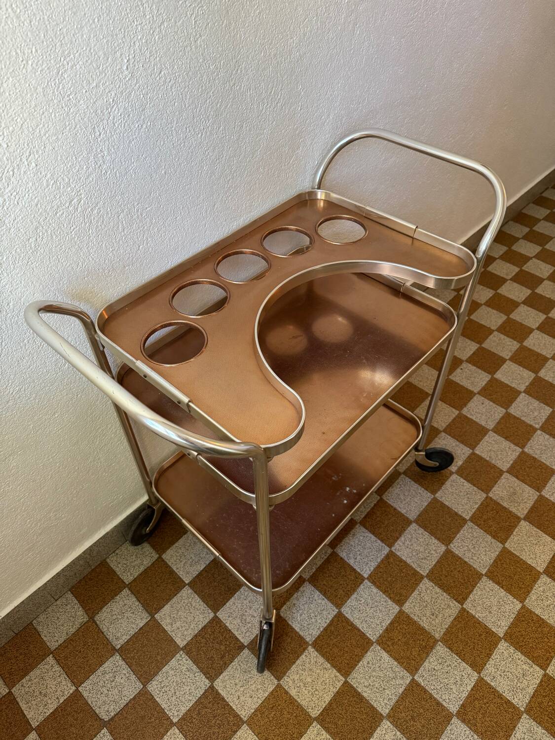 Kaymet copper and silver trolley from the 50s