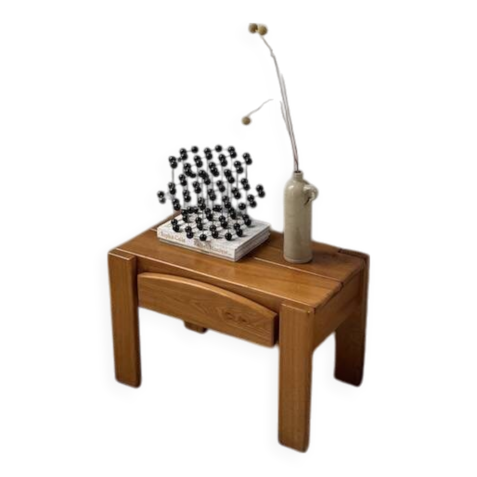 Solid elm bedside table Maison Regain