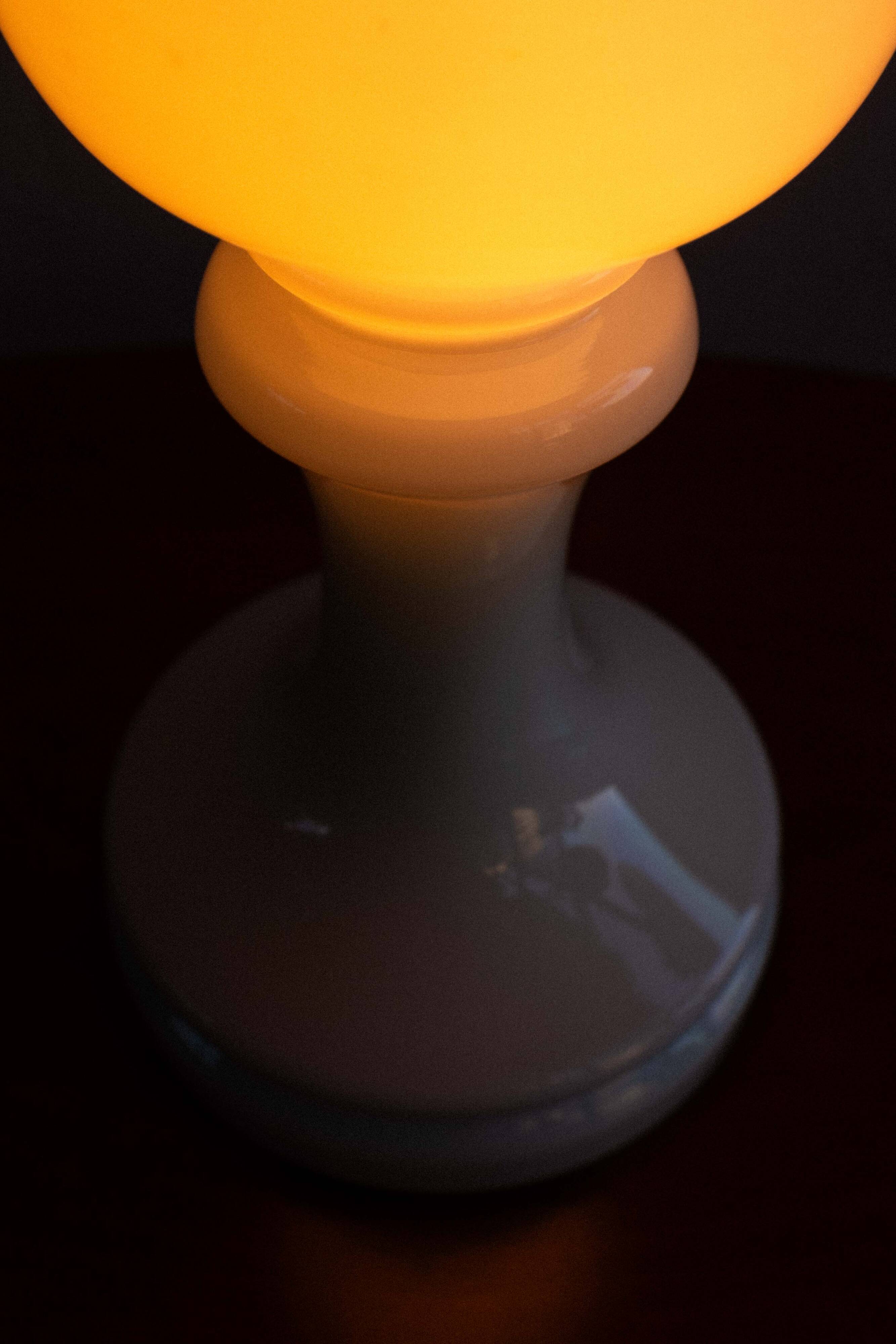 Vintage Czechoslovak Bishop Glass Lamp by Ivan Jakeš, 1970s