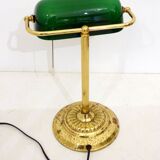 Desk lamp (library/banker) green & gold