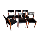 6 vintage Scandinavian teak chairs 50s 60s