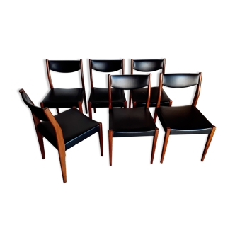 6 chaises scandinaves vintage en teck années 50 60